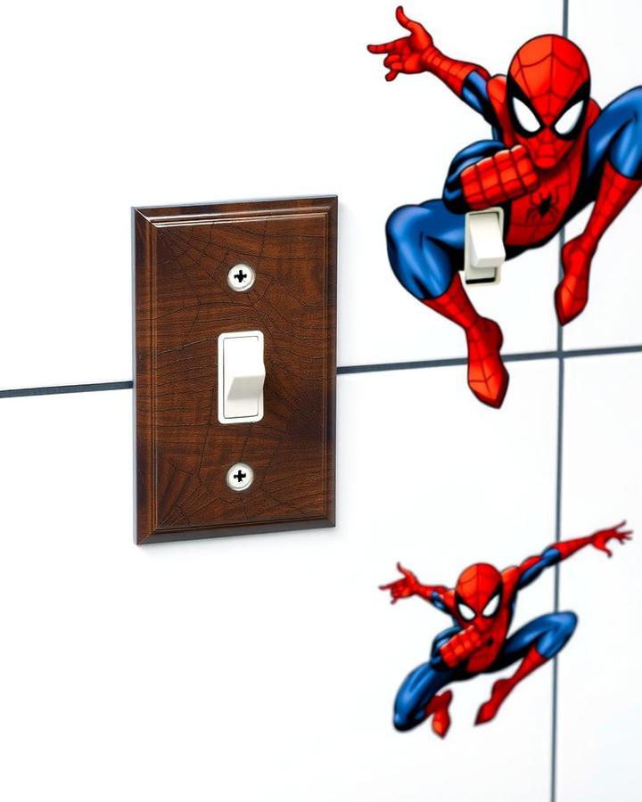 Spiderman Themed Light Switch Covers - 25 Spiderman Room Decor Ideas