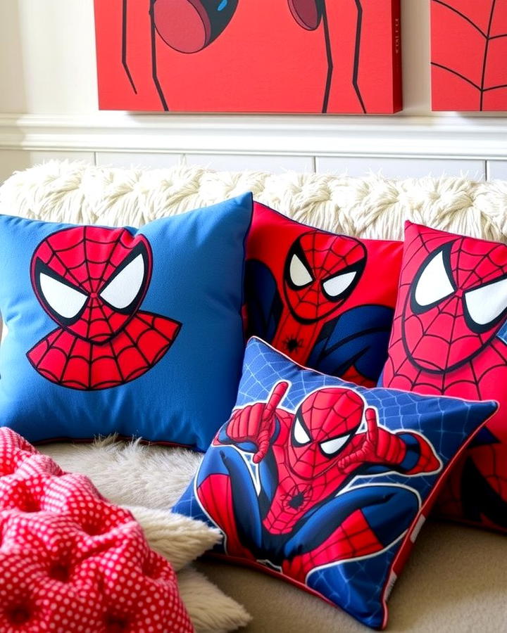 Spiderman Throw Pillows - 25 Spiderman Room Decor Ideas