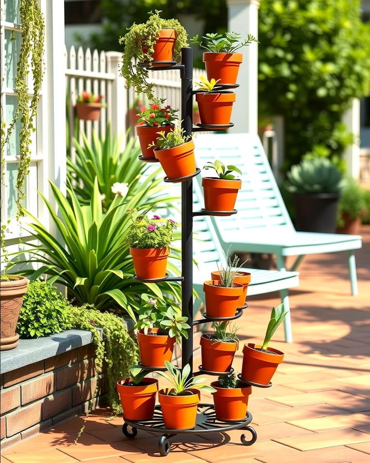 Spiral Plant Stand - 25 Outdoor Plant Stand Ideas