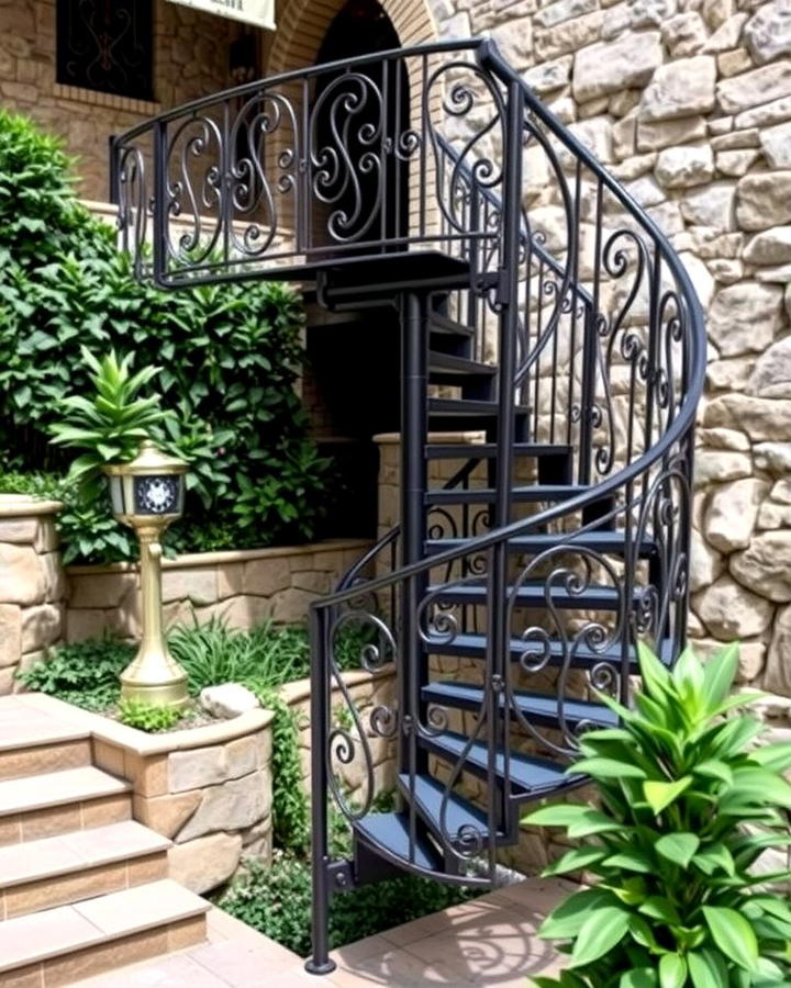 Spiral Staircase Between Levels - 25 Terraced Garden Ideas