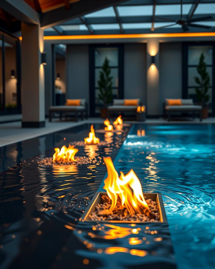 Spool Pool with Fire Feature - 25 Spool Pool Ideas