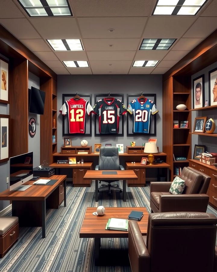 Sports Themed Office 2 - 30 Home Office Ideas for Him