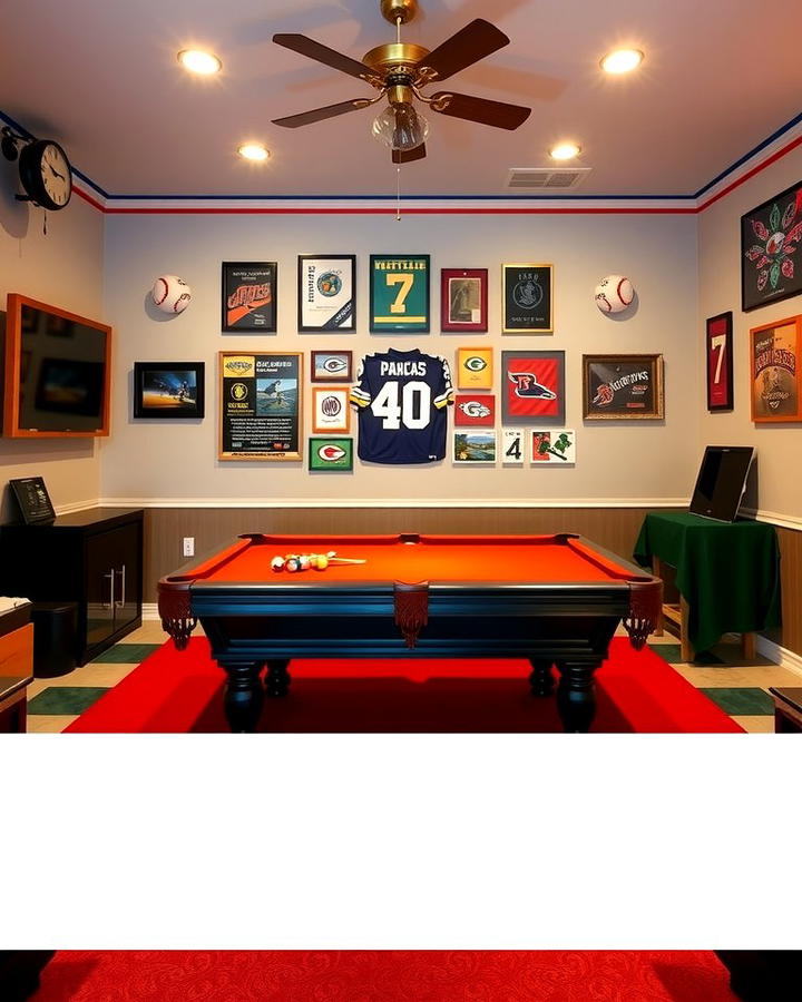 Sports Themed Pool Table Room - 25 Pool Table Room Ideas