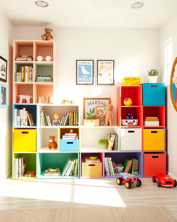 Stackable Storage Cubes - 25 Playroom Storage Ideas