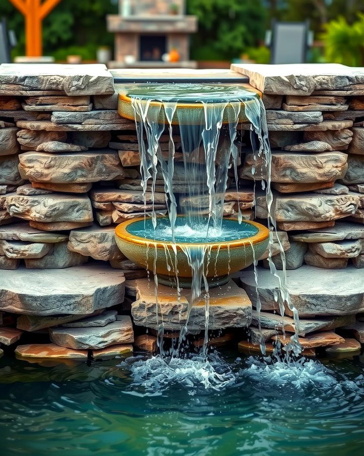 Stacked Stone Waterfall - 25 Small Pool Waterfall Ideas