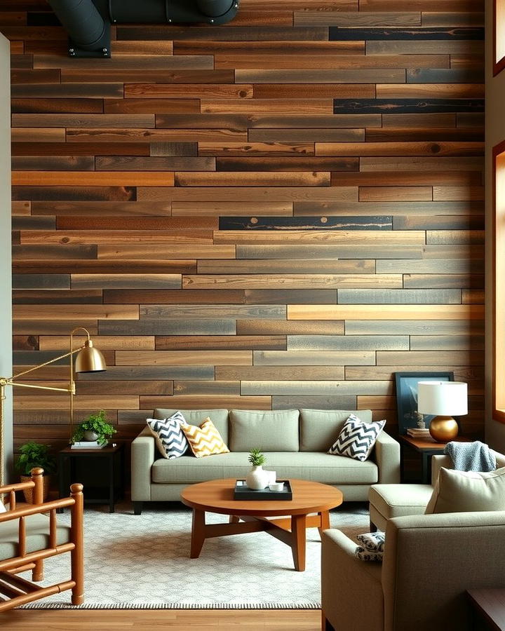 Stacked Wood Accent Wall - 25 Wood Trim Accent Wall Ideas