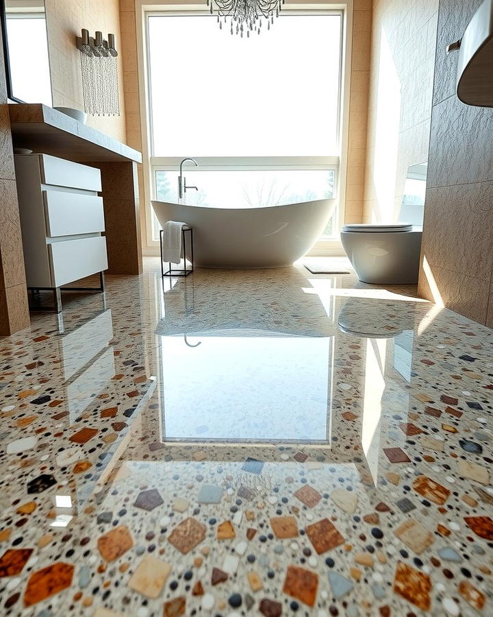 Stained Concrete Floors with Embedded Aggregates - 25 Stained Concrete Floors