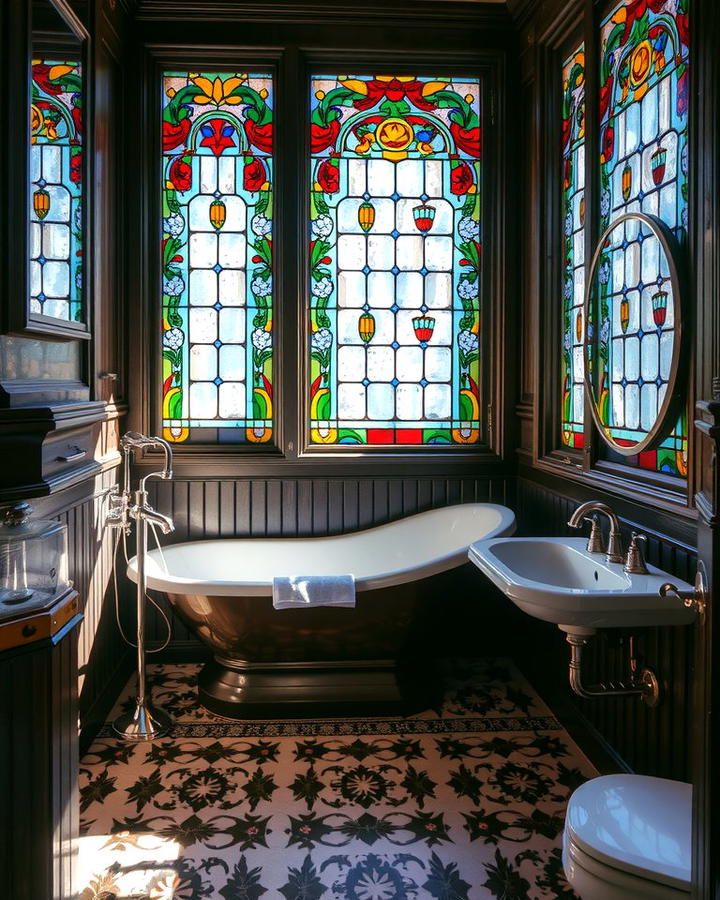 Stained Glass Accents - 25 Victorian Bathroom Ideas