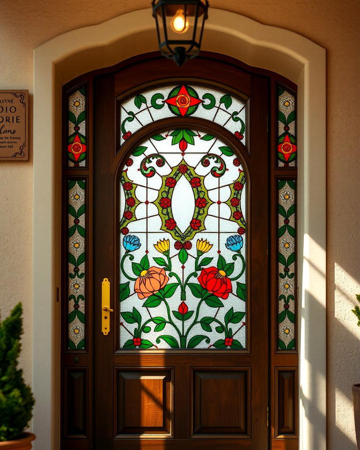 Stained Glass Accents - 25 spanish style front door ideas