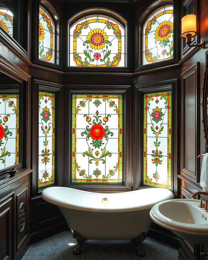 Stained Glass Windows - 25 Victorian Bathroom Ideas