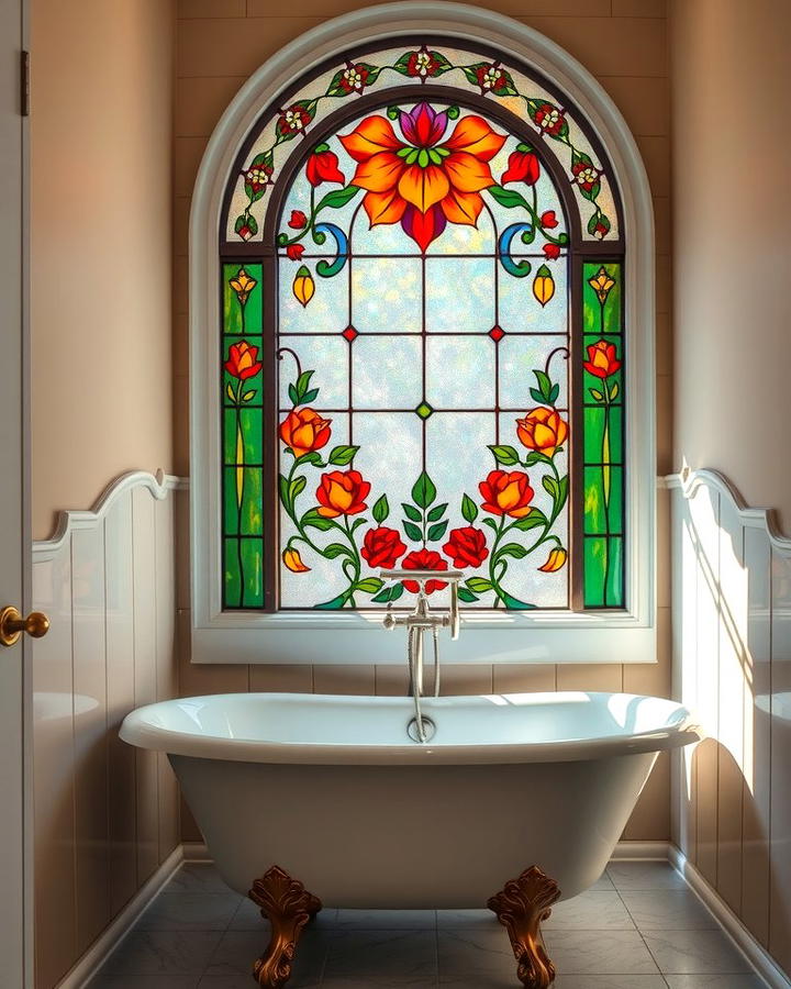 Stained Glass Windows - 25 Vintage Bathroom Ideas