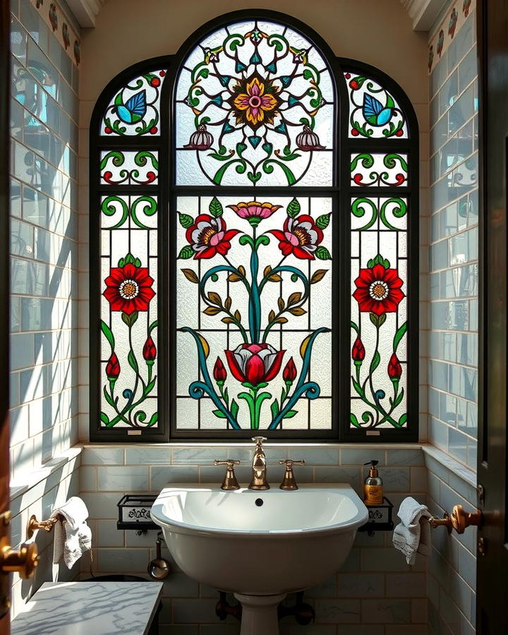 Stained Glass Windows for a Decorative Accent - 25 Traditional Bathroom Ideas