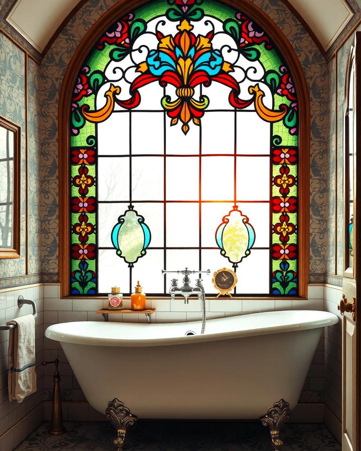 Stained Glass Windows for a Unique Accent - 25 Traditional Bathroom Ideas