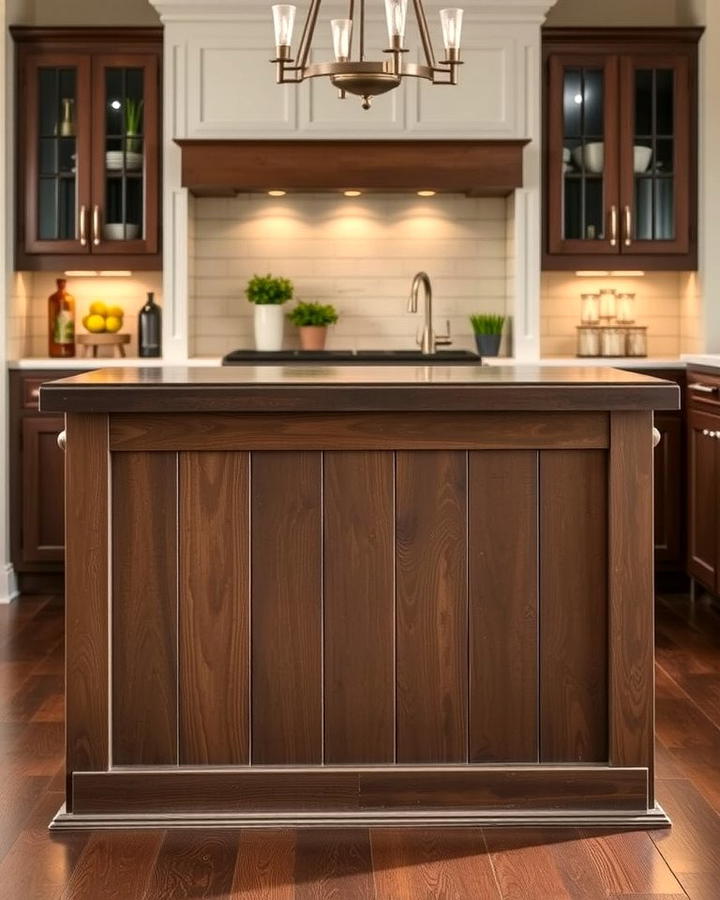 Stained Shiplap for a Rich Elegant Finish - 25 Shiplap Kitchen Island Ideas