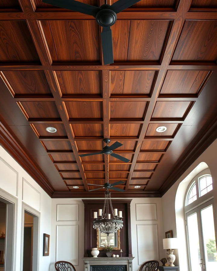 Stained Wood Panels - 25 Wood Ceiling Ideas