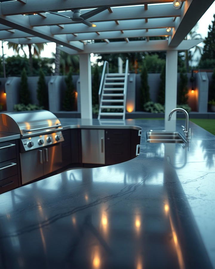 Stainless Steel Countertops 2 - 25 Types of Outdoor Kitchen Countertops