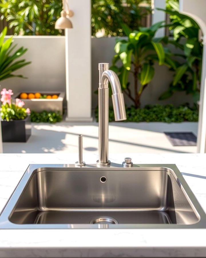 Stainless Steel Sink for Sleek Durability - 25 outdoor sink ideas