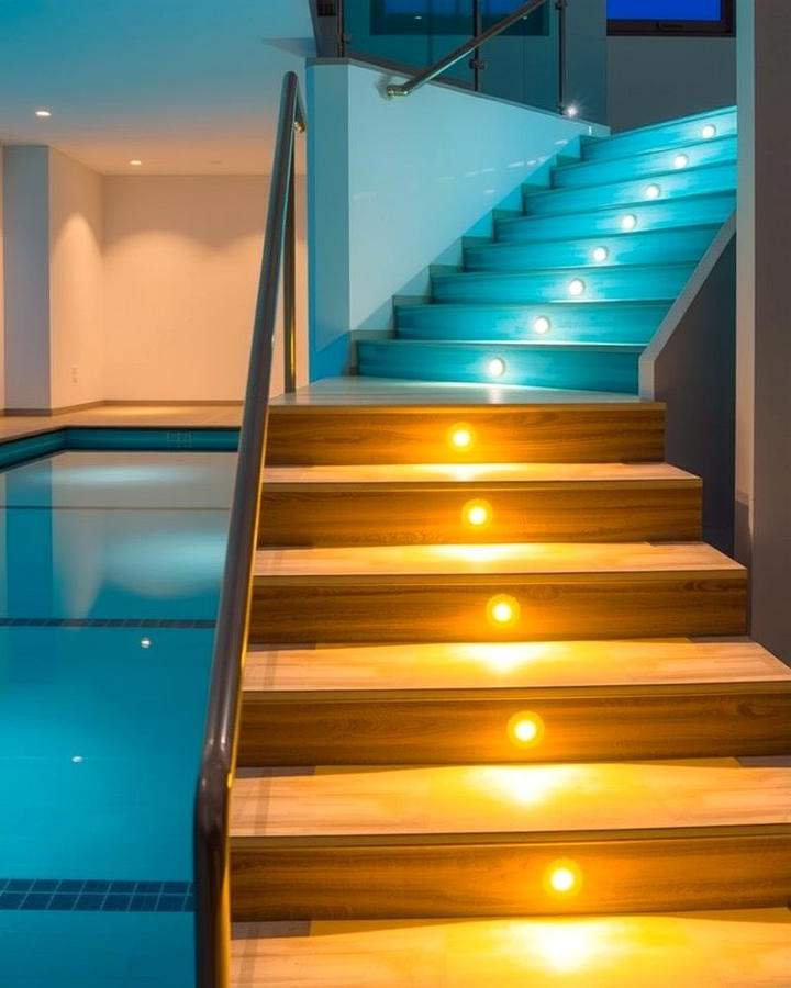 Staircase Lighting for Pools - 25 Pool Lighting Ideas