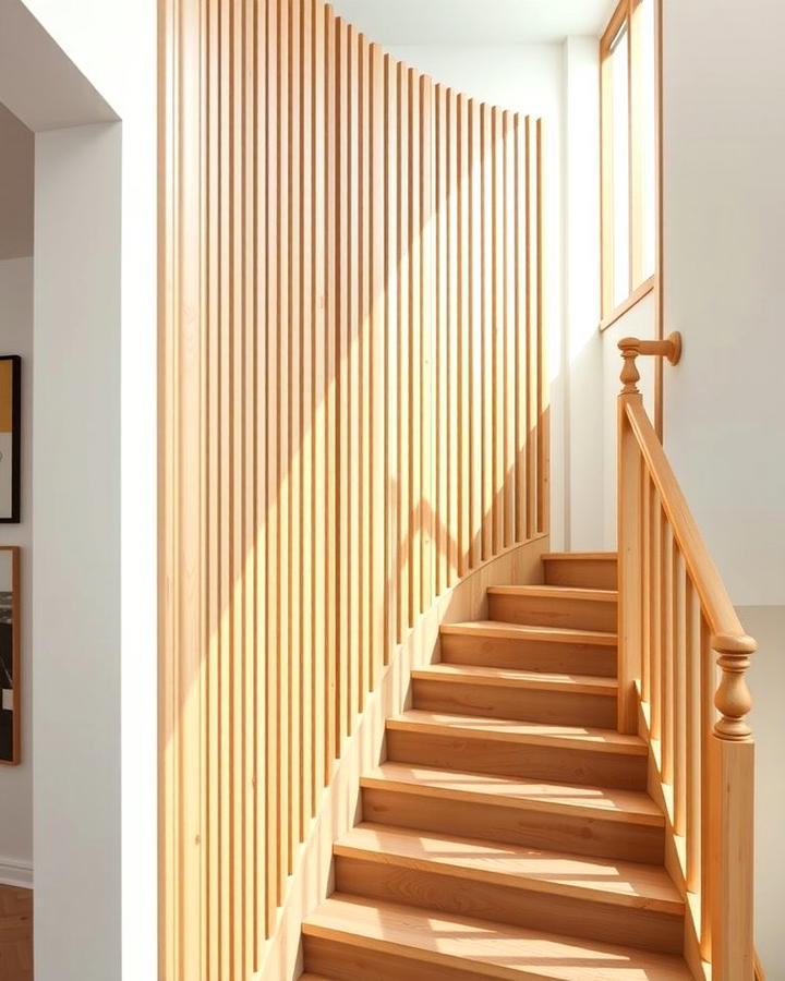 Stairs with Vertical Wooden Slats - 30 Open Staircase Ideas