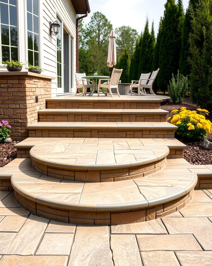 Stamped Concrete Steps - 25 Patio Steps Ideas