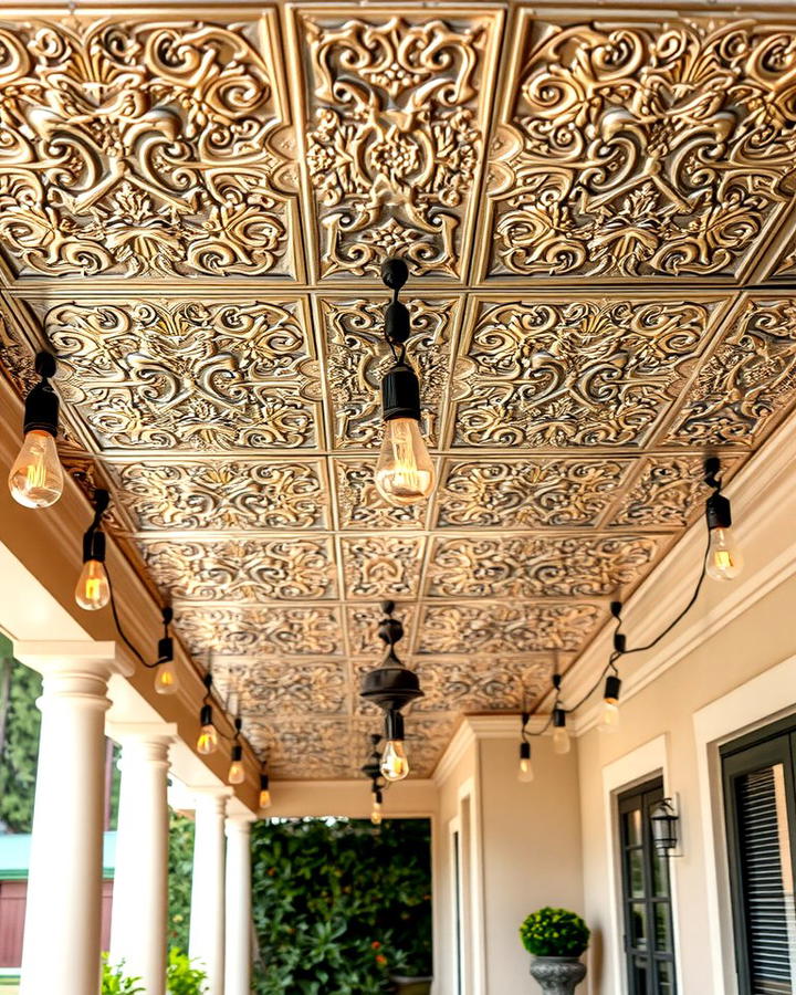 Stamped Tin Ceiling - 25 patio ceiling ideas