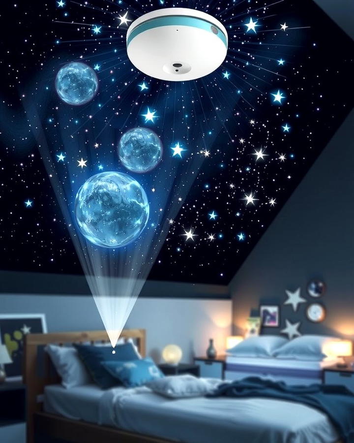 Star Projector Night Light - 25 Space-themed Room Ideas