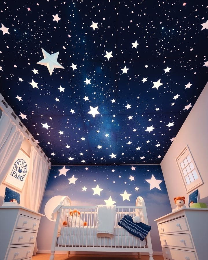 Starry Night Ceiling - 30 Nature Themed Nursery Ideas