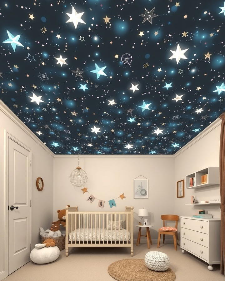 Starry Night Ceiling Decals - 25 Nursery Wall Decor Ideas