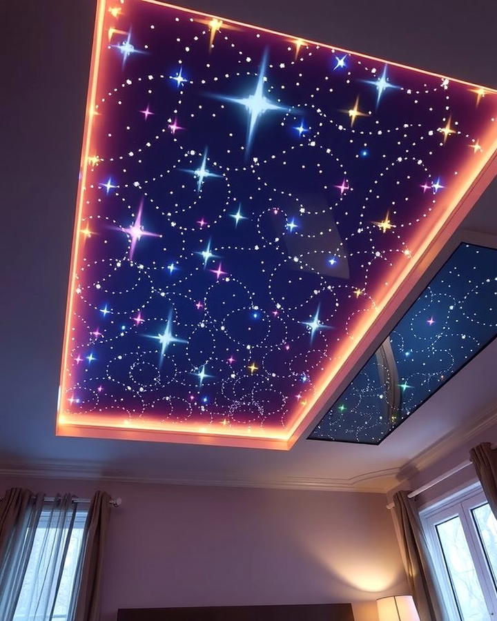 Starry Night Effect - 25 Reverse Tray Ceiling Ideas