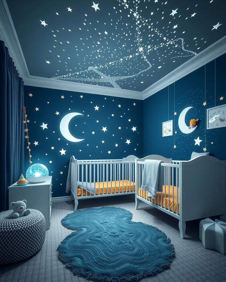 Starry Night Sky - 30 Nature Themed Nursery Ideas