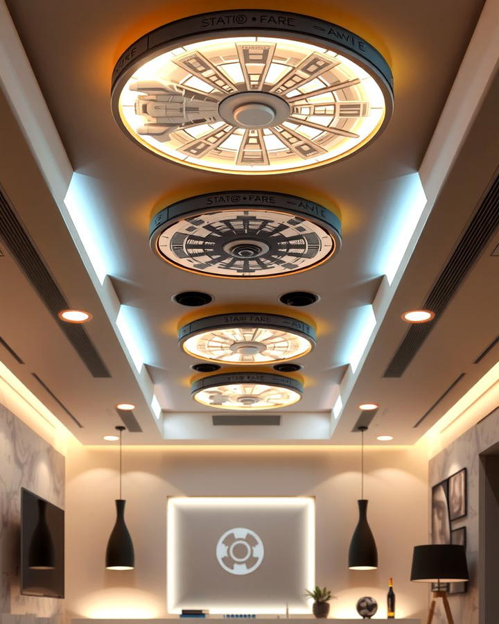 Starship Ceiling Lights - 25 Star Wars Room Ideas