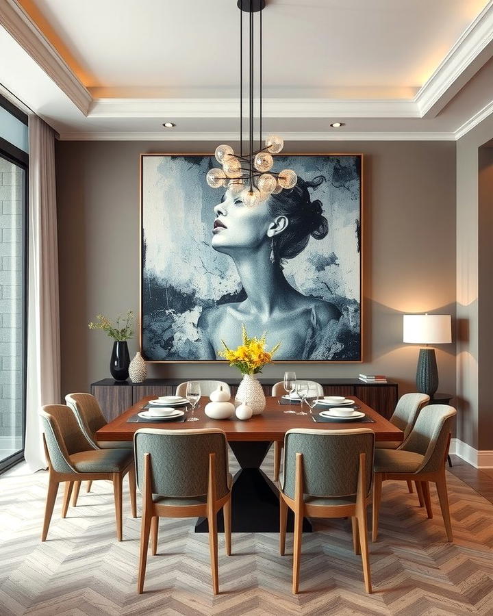 Statement Artwork as a Focal Point - 25 Modern Dining Room Ideas