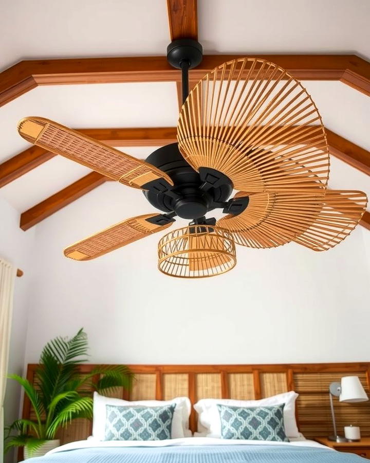 Statement Ceiling Fans - 25 Tropical Bedroom Ideas