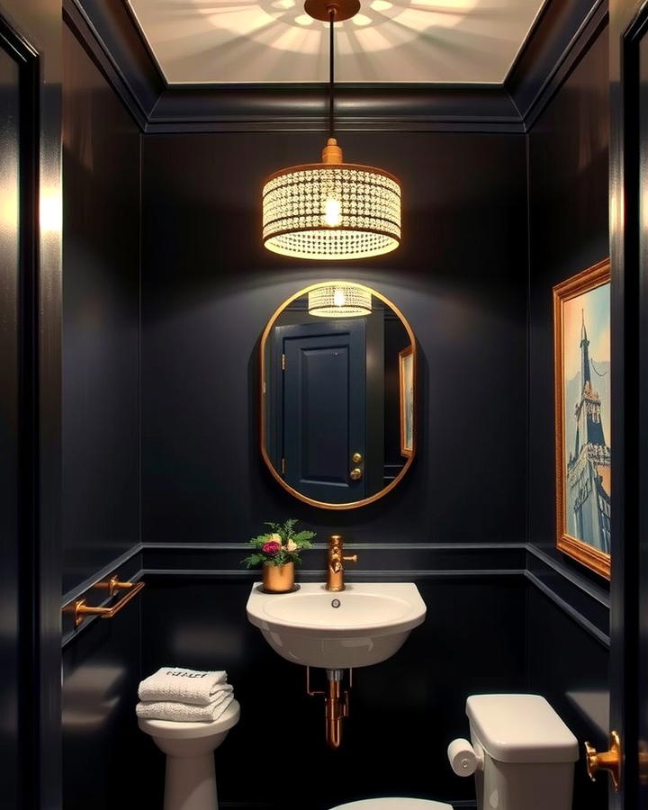 Statement Lighting Fixtures - 25 Small Powder Room Ideas