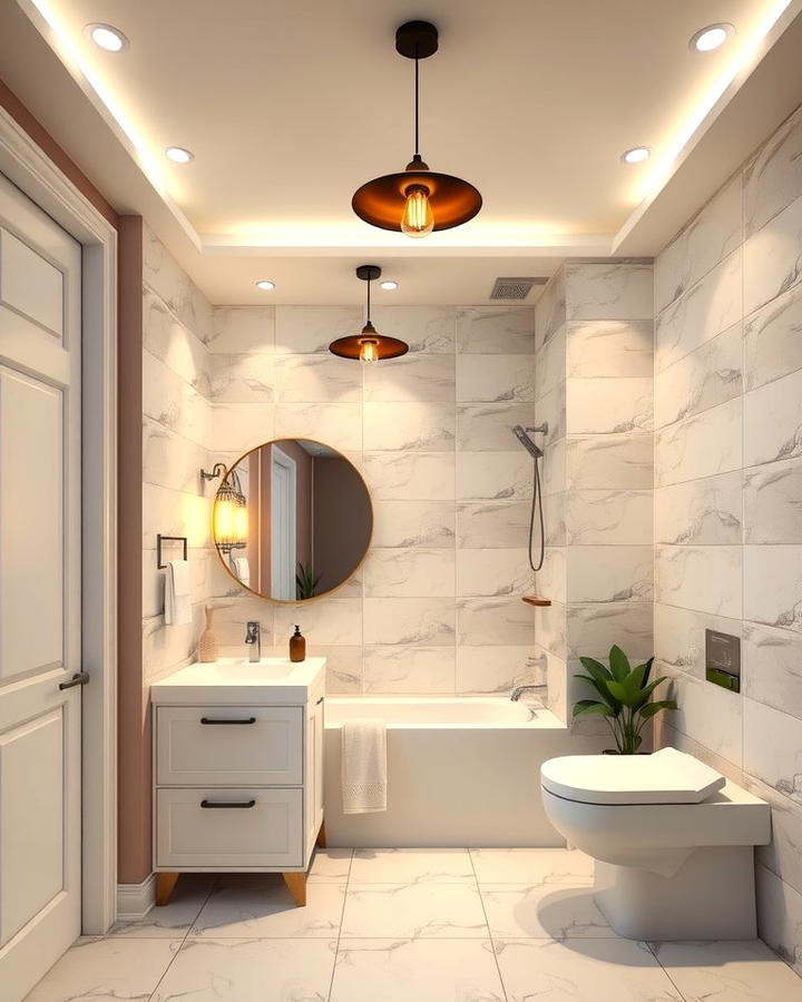 Statement Lighting Fixtures - 25 Teen Bathroom Ideas