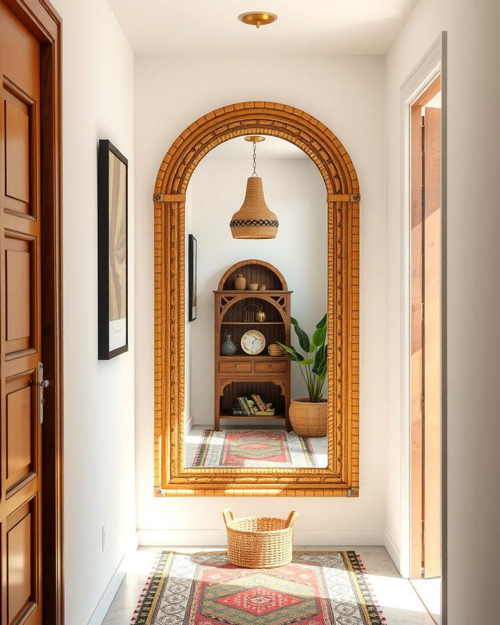 Statement Mirrors - 30 Boho Hallway Ideas