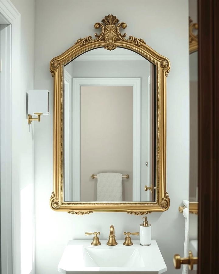 Statement Mirrors - 25 Small Powder Room Ideas