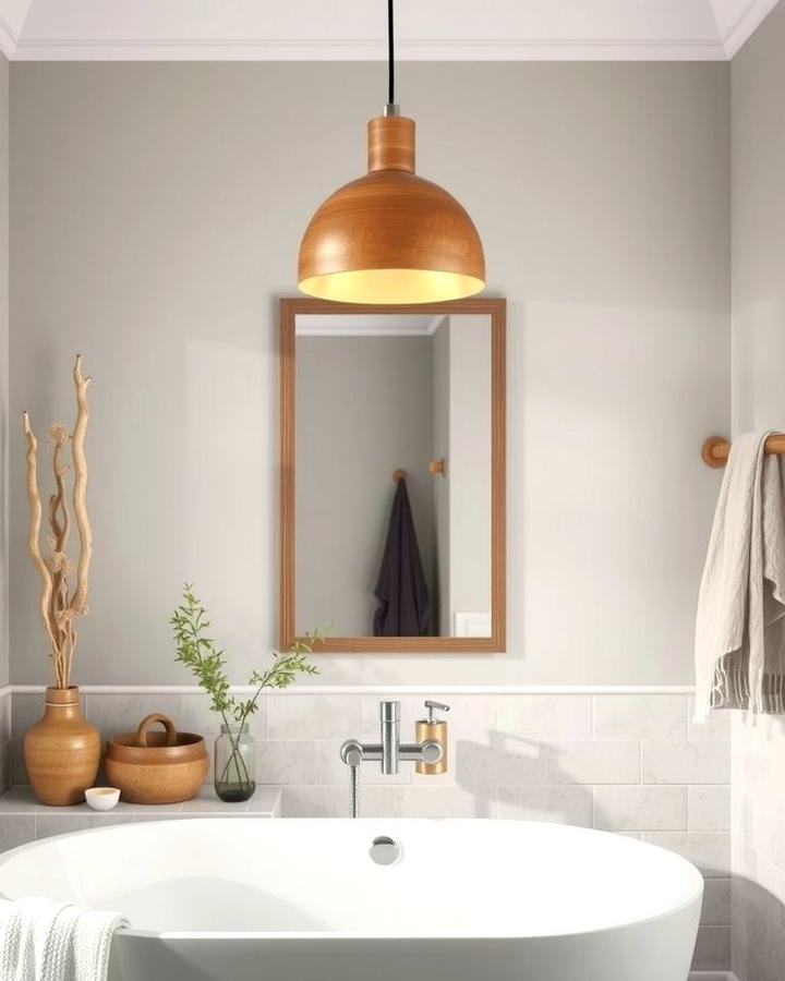 Statement Pendant Lighting - 25 Scandinavian Bathroom Ideas