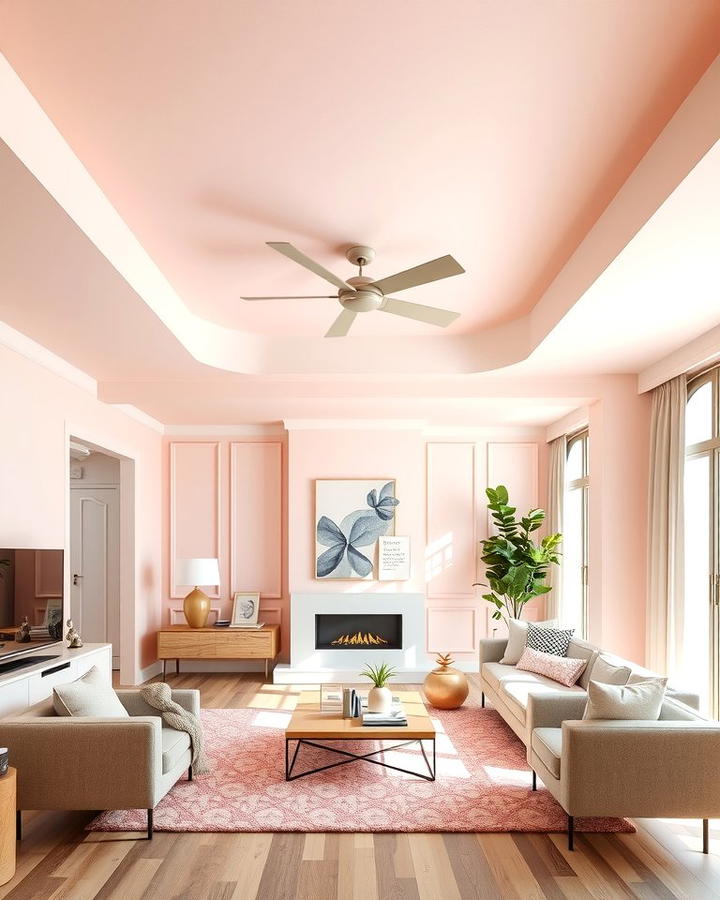 Statement Pink Ceiling - 25 Pink Room Ideas