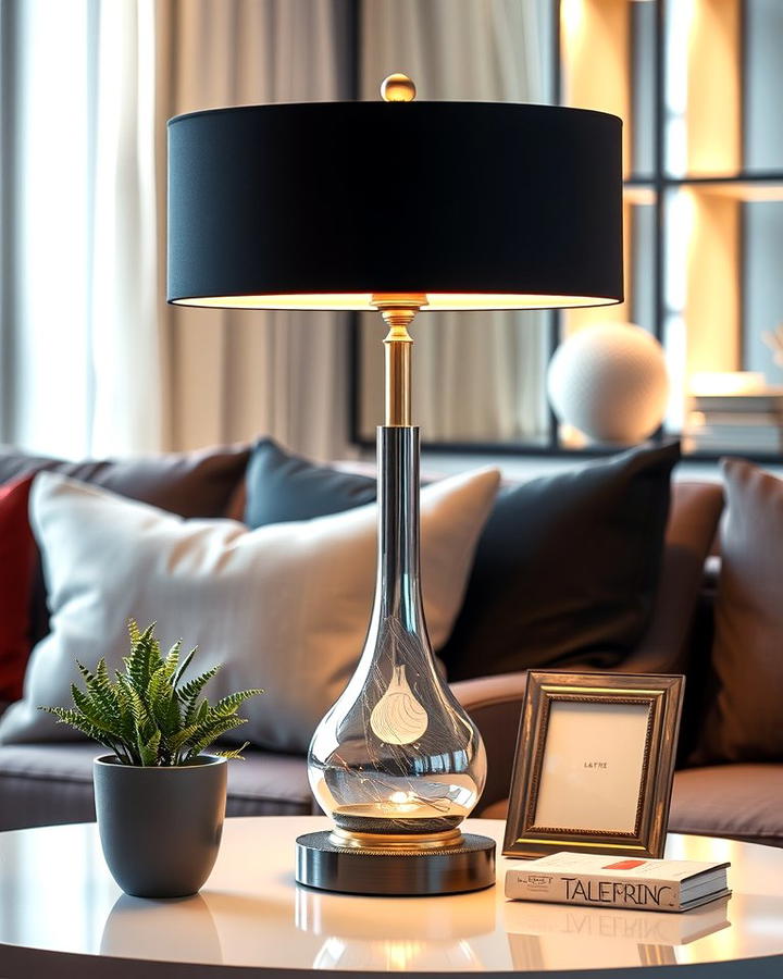 Statement Table Lamp - 25 Sofa Table Decor Ideas