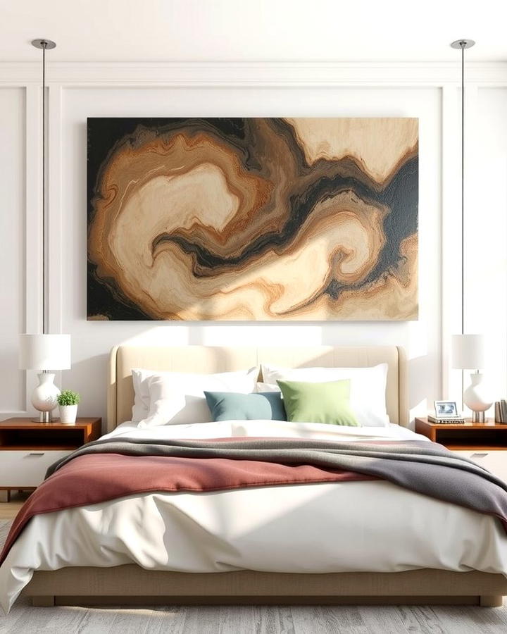 Statement Wall Art - 25 No Headboard Ideas