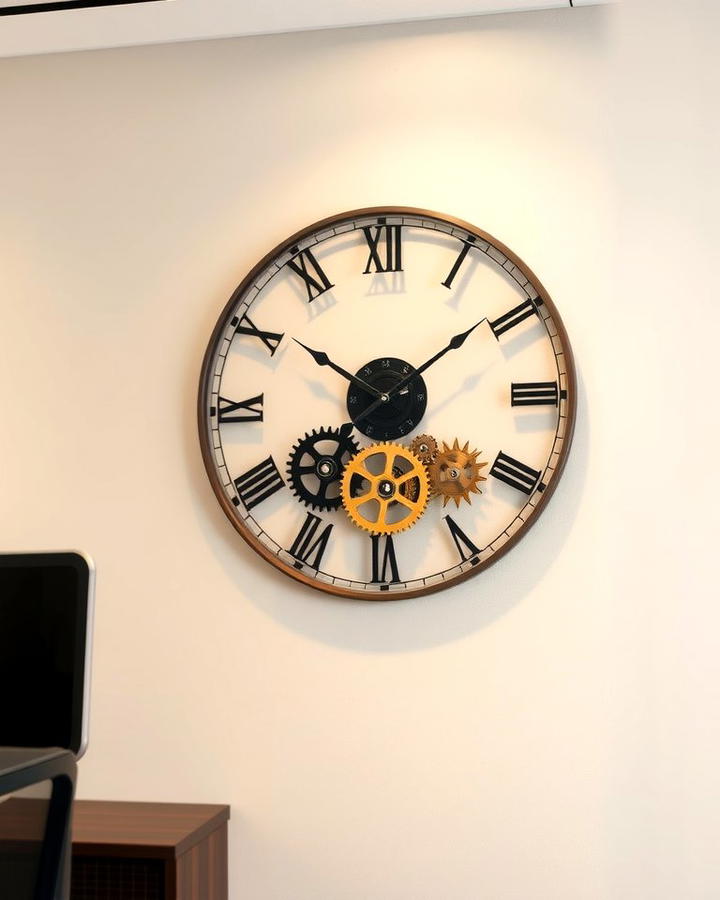 Statement Wall Clock - 25 Office Wall Decor Ideas