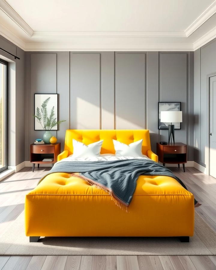 Statement Yellow Furniture - 25 Yellow and Grey Bedroom Ideas