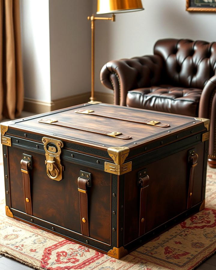 Steamer Trunk Coffee Tables - 25 Steampunk Interior Design Ideas