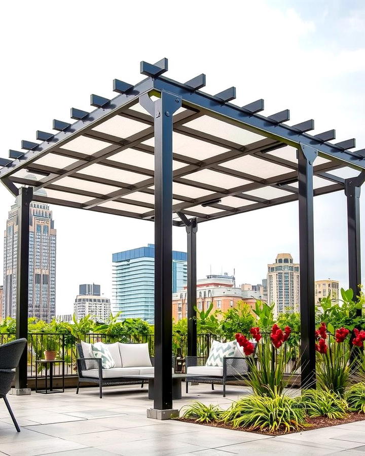 Steel Frame Pergola - 25 Patio Pergola Ideas