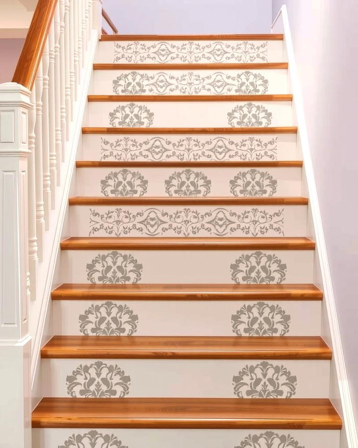 Stenciled Designs - 25 Stair Riser Ideas