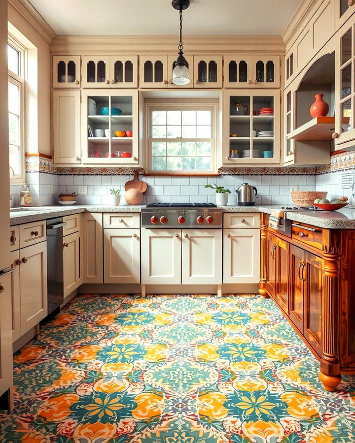 Stenciled Moroccan Tiles for Exotic Charm - 25 Painted Floor Ideas