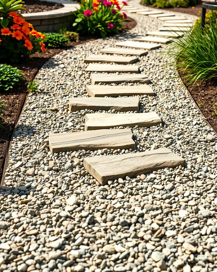 Stepping Stone Accents - 25 Pea Gravel Walkway Ideas