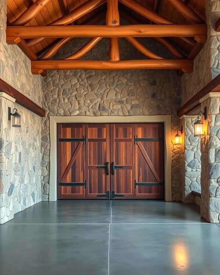 Stone Accent Walls - 25 Rustic Garage Ideas