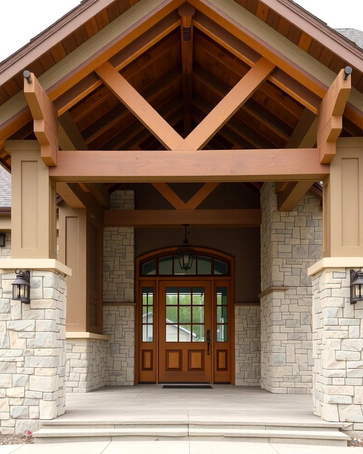 Stone Accented Elegance - 25 Open Gable Porch Ideas